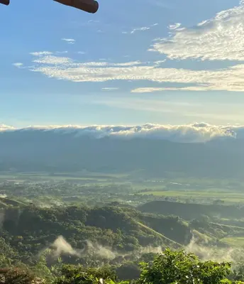 a view from the top of a mountain with clouds in the sky at Viyamar Glamping: Discover Tranquility in Style in Viterbo