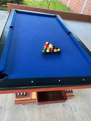 a blue pool table with balls on top of it at QUINTA CAMPESTRE LA FLORIDA in Mariquita