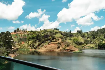 a view of a river from a bridge at Hotel Nova El Peñol in El Peñol