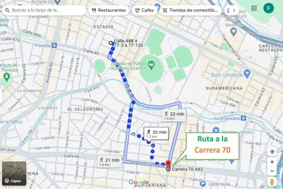 a map of ridding a la center at Alojamiento Acogedor con excelente ubicacion D in Medellín