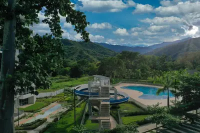 a view of a water park with a slide at Stunning, Brand-new Apartment in Santa Fe de Antioquia