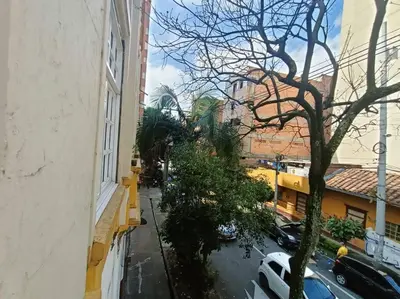 a view of a street from a window of a building at Estudio Duplex Vintage en el Centro para 4H Atelier in Medellín