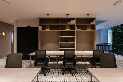 a conference room with a long table and chairs at Nakúa Stay & Work Hotel in Medellín