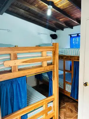 a pair of bunk beds in a room at Blue Coast Hostal in Medellín