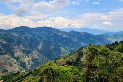 a view of a mountain with trees and mountains at LA MARQUESA PACORA in Pácora