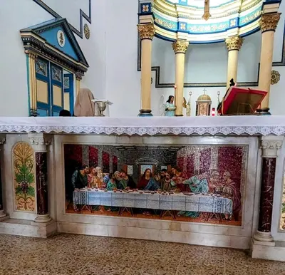 a figurine of aoration of theoration of the magi in a church at LA MARQUESA PACORA in Pácora