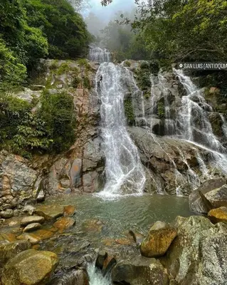 a waterfall in the middle of a river at Apartamento Balcón 201 in San Luis