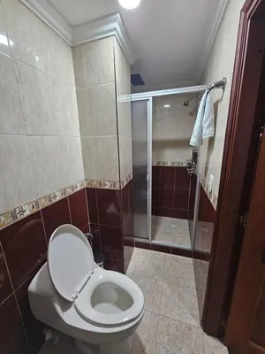 a bathroom with a toilet and a shower at HOTEL MONTERREY in Ruiosucio