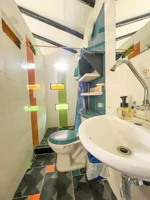 a bathroom with a toilet and a sink at Casa Clandestina Campestre in San Rafael