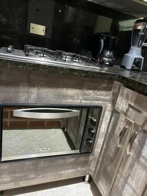 a counter top with a sink in a kitchen at Apartamento en Bello Medellín in Bello