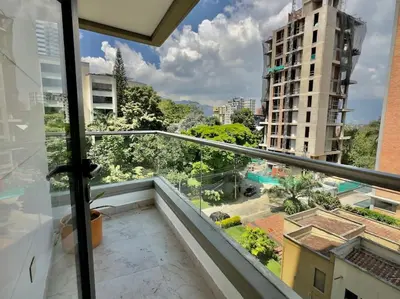 a balcony with a view of a building at 802, Amazing apartment in heart of El Poblado + View! in Medellín