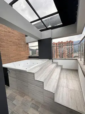 a large bathroom with a large tub in a building at Aluna Apto/ Wellness and Enjoy in Sabaneta