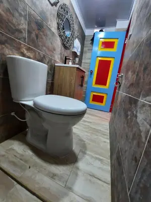 a bathroom with a toilet in a room at Apartamento Corona in Confines