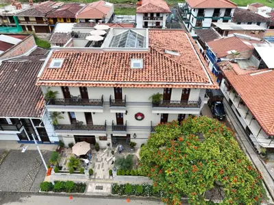 an aerial view of a building with red roofs at WR Boutique Hotel in Jardin