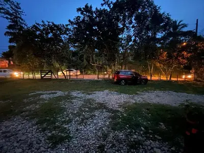 a car parked in a field at night at Las 5 Quintas - Acogedora casa in San Rafael