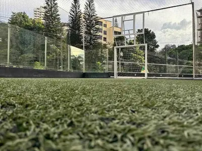 a soccer field with a net and a goal at 1201 Luxury Excelente ubicación in Medellín