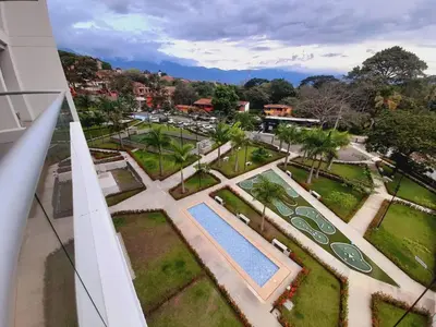 an overhead view of a swimming pool in a park at Disole 504 in Santa Fe de Antioquia