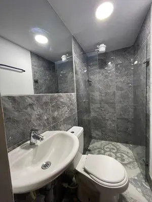 a bathroom with a toilet and a sink at Hotel San Pablo boutique H9 in Medellín