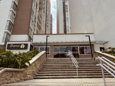 a set of stairs in front of a building at Espectacular vista, apto de lujo, piscina, gym in Manizales