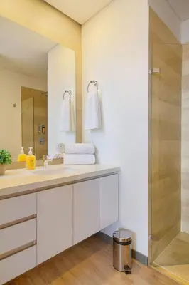 a bathroom with a sink and a shower at The place you need in Poblado-Medellin 1103 in Medellín