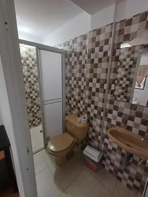 a bathroom with a toilet and a sink at Hotel El Mirador in San Carlos