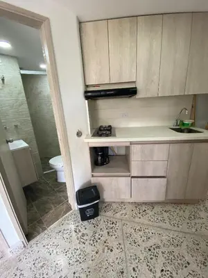 a small bathroom with a sink and a toilet at Loft Céntrico en Medellín Plaza Mayor y Parking 309 in Medellín