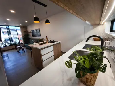 a kitchen with a sink and a counter at Florentina Living 301 V in Medellín