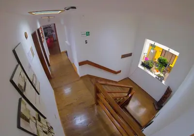 an overhead view of a staircase in a house at Hostal de la 57 in Manizales