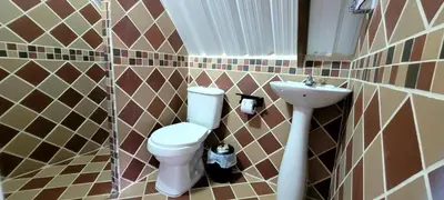 a bathroom with a toilet and a sink at Cómoda y acogedora cerca al Pueblo in Sopetran