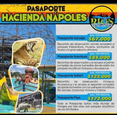 a flyer for a ride at a water park at Habitacion ,Aire, Netflix cerca Santorini in Doradal