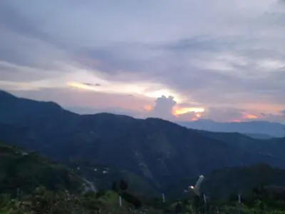 a view of the mountains with the sunset in the background at Sedonascapes in Palmitas