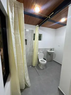 a bathroom with a toilet and a shower at ECOHOTEL MONTEBELLO Norcasia Caldas in Confines