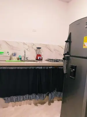 a kitchen with a refrigerator next to a sink at Apartamento Capri 2 in Puerto Triunfo