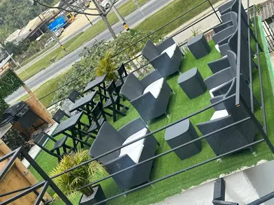 an overhead view of a group of chairs in a park at Beverly Hills Mansion room only in Guarne