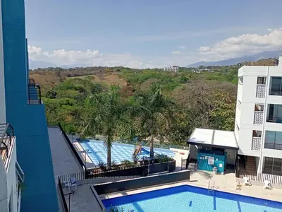a view of a swimming pool from a building at Paraíso del sol in San Jerónimo