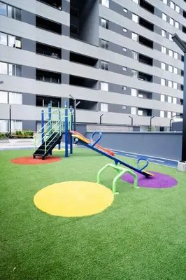 a park with a playground with a slide at Amazing cozy & new flat 3 bedrooms in Medellin best location in Medellín