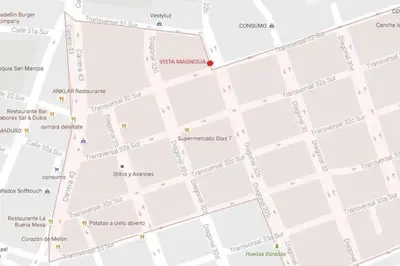 a close up of a google map at Vista Magnolia in Envigado