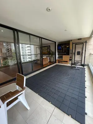 a room with a couch and a bench in a building at Apartamento Montreal in Medellín