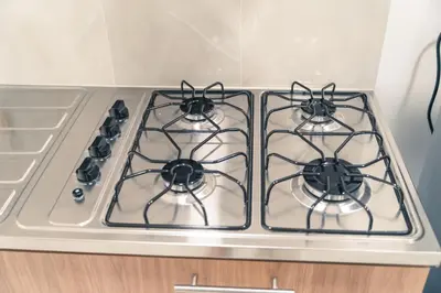 two burners on a stove in a kitchen at Aparta estudio 202 - Casa Bendita in Medellín
