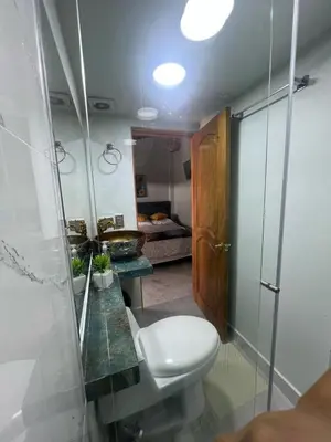 a bathroom with a toilet and a sink at Casa Boutique La Corona Medellin in Envigado