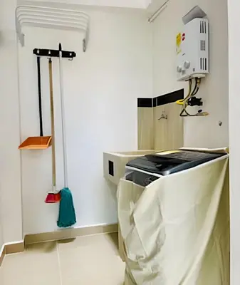 a room with a white counter with a machine at 9804 · 9804 Loft Env. good view local experience confort in Envigado