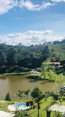 a view of a body of water with trees at Los Lagos de Jasú in San Vicente