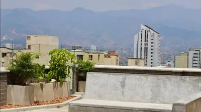 a view of a city from a building at Encantador Loft urbano en el corazón de Medellín in Medellín