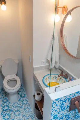 a bathroom with a toilet and a sink at Organic Finca with Modern Amenities in Jericó