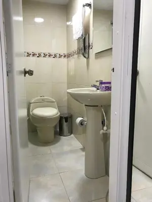 a small bathroom with a toilet and a sink at Apartamentos Amoblados JG de la 70 in Medellín