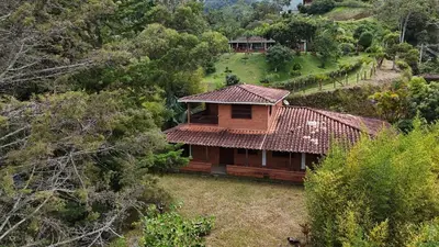 an aerial view of a house on a hill at Paraiso del Nomada in Barbosa