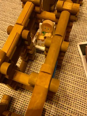 a lego toy of a man in a train at Cabaña Caballo Dorado in Guarne