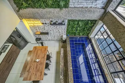 an overhead view of a room with plants at TERRA - Heated Small Pool, BBQ & AC Lleras Park in Medellín