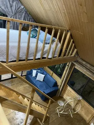 an overhead view of a bunk bed in a cabin at Glamping Manzara in Manizales