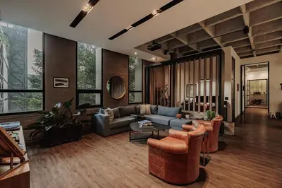 a large living room with a couch and chairs at Designer Loft, Unique location, Provenza, Lleras in Medellín